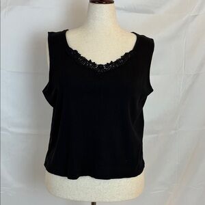 Ralph Lauren Black Lace Trim Tank Top